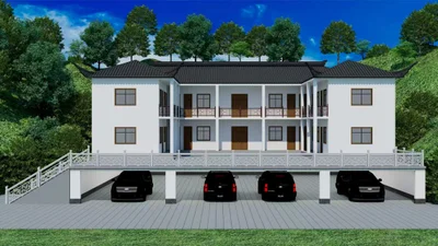 架空车库商住两用乡村别墅1 - 九川规划设计 - 单兆虎